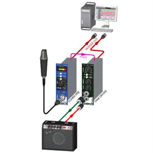 Radial TANKDRIVER 500 - Converts line level signal to drive any spring reverb tank, 2 band EQ 
